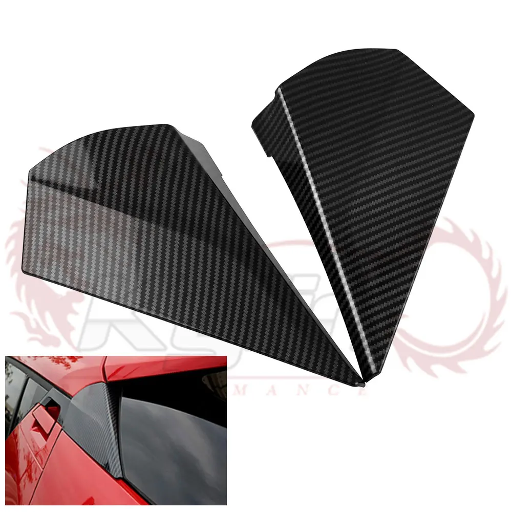 

Rear Side Window Spoilers Wing Cover Trim Triangle ABC Carbon Fiber For Toyota C-HR 2016 2017 2018