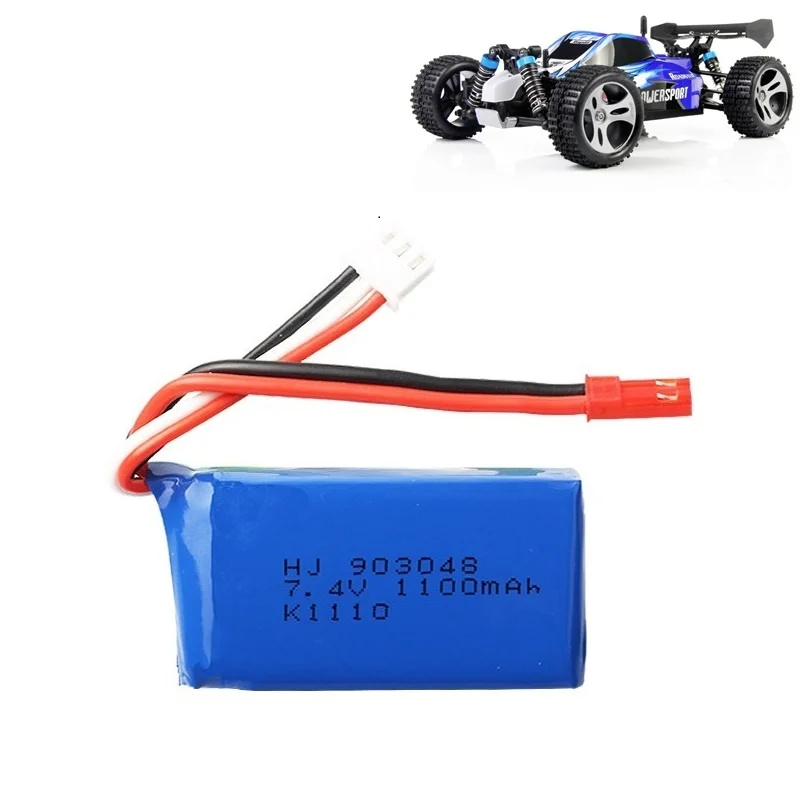 3 шт. литий полимерные аккумуляторы для Wltoys A949 A959 A969 A979 K929 7 4 В 1100 мАч 903048 25c|Детали и