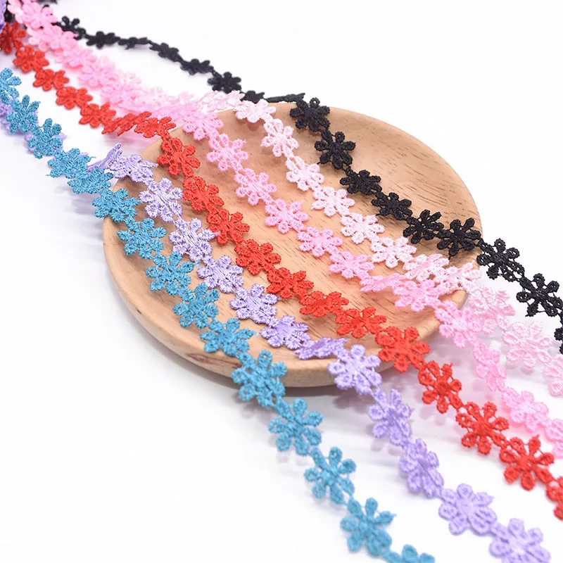 10 Yard 12mm Polys Mini Flower Lace Ribbon Trim Crafts Sewing Fabric for Clothing DIY Accessories Handmade Scrapbooking Supplies