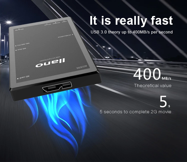 llano 7 in 1 USB 3 0 Smart Card Reader Flash Multi Memory Card Reader for 4