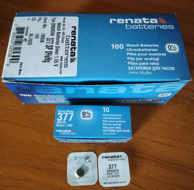 2 xrenata оксида серебра часы Батарея 377 SR626SW 626 1,55 V% бренд Рената Батарея