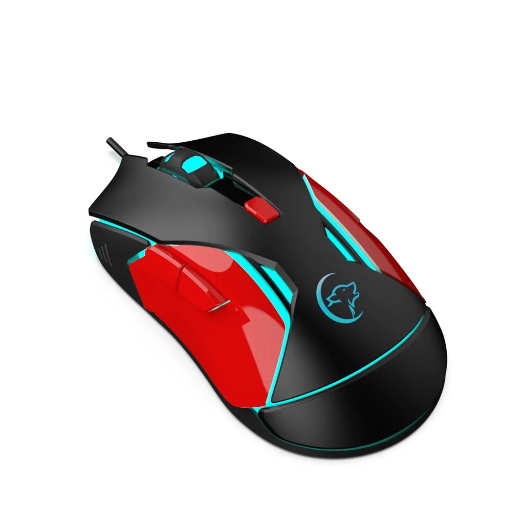

Wired Led Light 2400dpi Optical Usb Ergonomic Game Mouse Metal Plate Precise Positioning Cable 6 Button Game Mouse #10