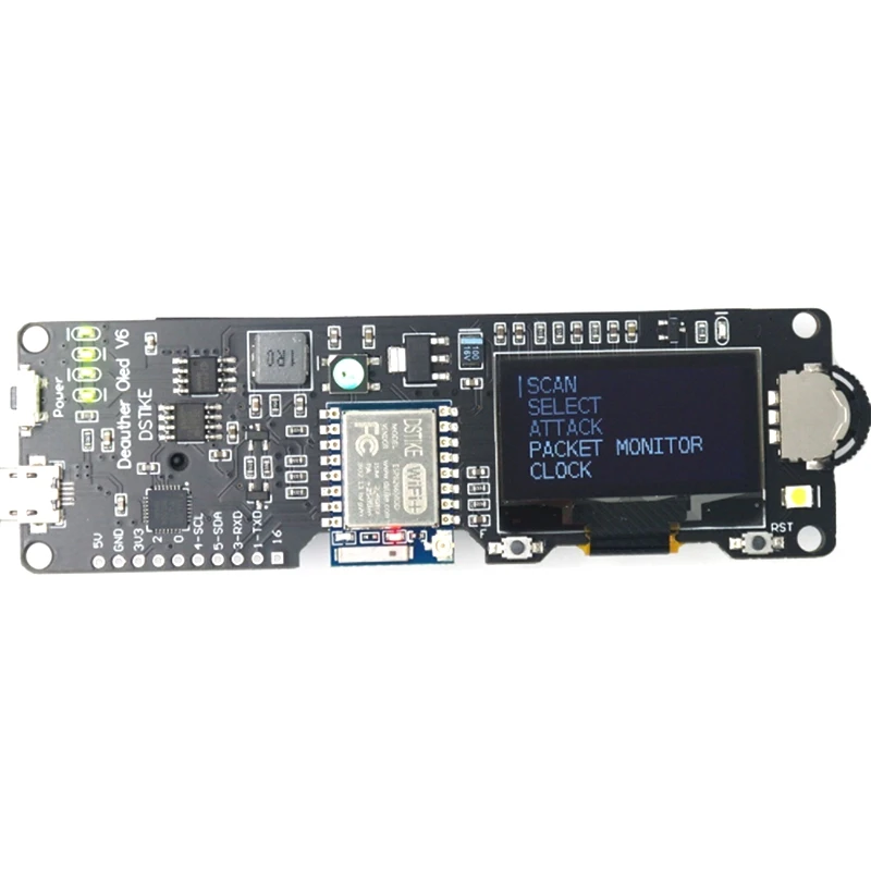 Wifi Deauther OLED V6 ESP8266 Development Board 18650 Battery Polarity Protection Case Antenna 4MB ESP-07 I1-005 | Компьютеры и офис
