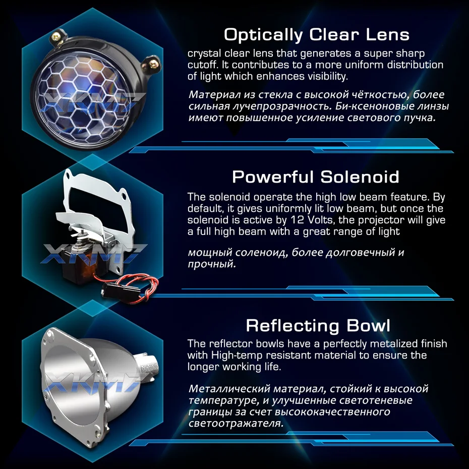 US $35.26 Projector Headlight Lenses LED Devil Eyes Bixenon Honeycomb Lens 25 Super WST For H4 H7 Car Lights Accessories Retrofit Tuning