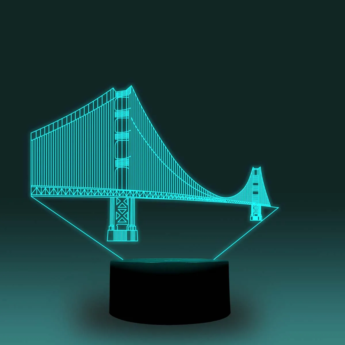 NiteApps 3D Золотые ворота мост ночник настольная Иллюзия украшение лампа подарок на день рождения приложение/сенсорный контроль