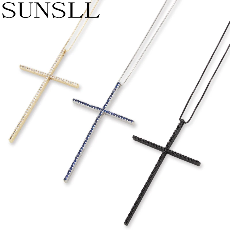 Ожерелье унисекс SUNSLL золотистое/серебристое/Черное медное с кубическим