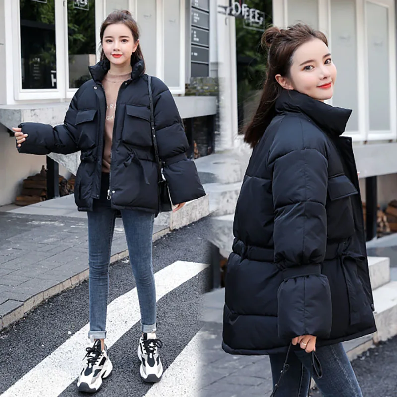

Women Cotton clothing 2019 Winter Zipper Regular Long Sleeve Solid Casual Pockets Jackets Cotton-Padded Standard Hooded Outwear