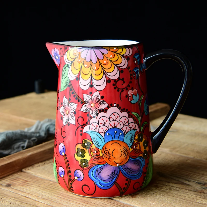 ceramic-tableware-american-country-hand-painted-jug-cold-kettle-flower-vase-flower-pot-flower-decoration-decoration
