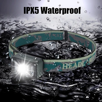 

Hiking Tools 300lums Hands-free LED Headlamp Motion Sensor Head Lamp LED Headlight Torch Adjustable Color Changable USB Charging