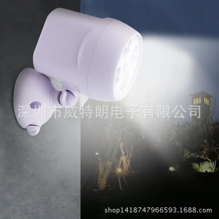 4LED проекционная лампа Сова реагирующая на движение 360 градусов вращающаяся настенная лампа Наружное водонепроницаемое освещение Настенный светильник для двора