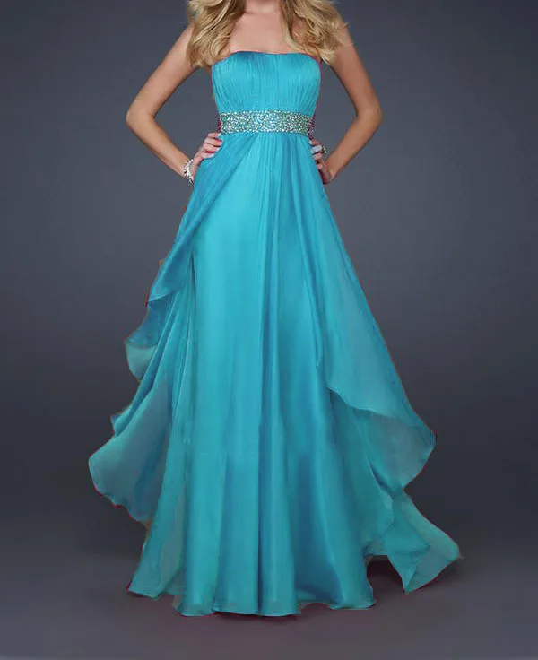 

free shipping 2018 new design hot seller plus size Elegant Strapless aqua bandage long with crystal party bridesmaid dresses