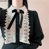 Womens Basic Office Lady Work Wear Cute Vintage Bow Tie Top White Lace Single Breasted Button Solid White Pink Shirts Blouses 4