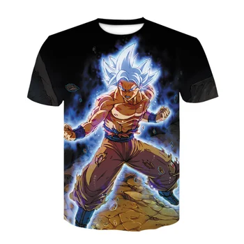 

New Dragon Ball z t-shirt Summer 3D Printing Super Saiyan Wukong Black Dragon Ball Leisure Tea Jacket Tea 6XL
