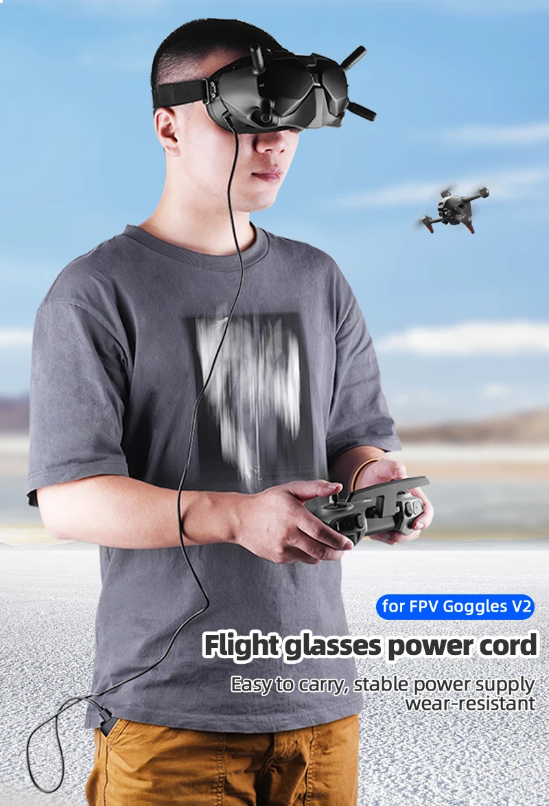 Description Picture 4 of item30CM 130CM Battery Connection Line for DJI FPV Avata Goggles V2 Charging Line Power Flying Goggles Cable Drone Accessories