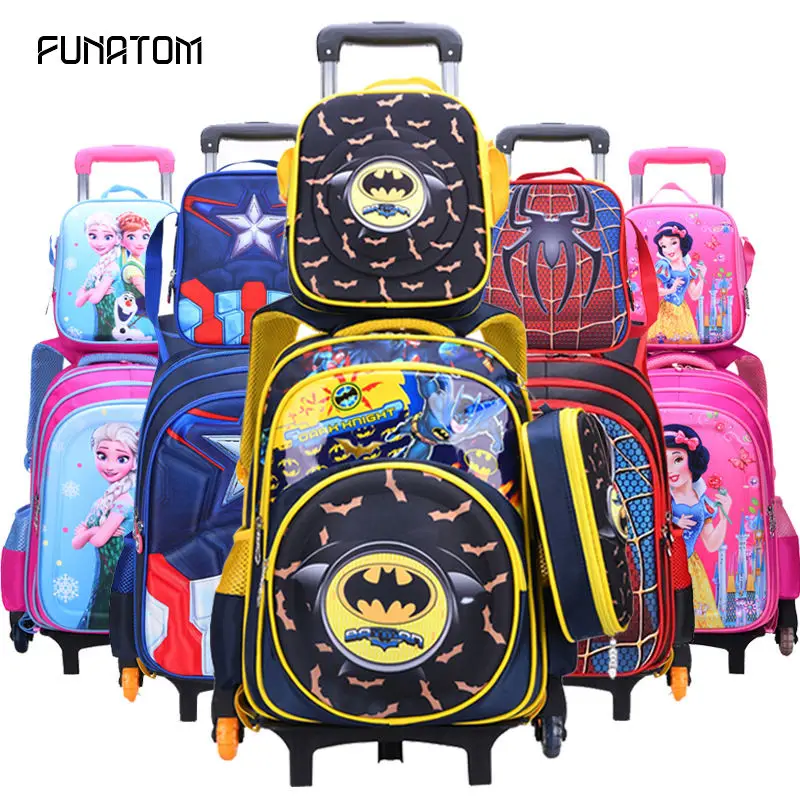 Kids Rolling School Bag 3pcs/set Children school bags With Wheel Trolley Luggage For boys Girls backpack | Багаж и сумки