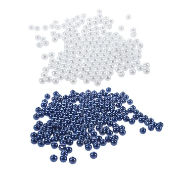 

400Pcs 5MM Bright Pears Spacer Loose Beads Jewelry Making1 200Pcs Royal Blue & 200Pcs White