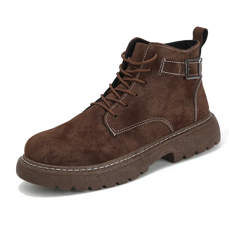 

Men Boots Leather Spring Autumn Vintage Style Ankle Boots Men Lace Up Footwear Fashion Casual Shoes Men Botas Hombre