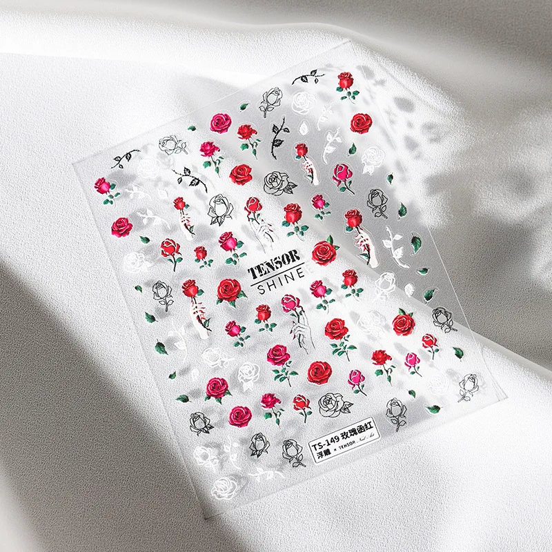 Butterfly 3D Acrylic Engraved Nail Sticker Sweater Wool Cute White Snowflake Wing Colorful Relief Nail Water Slide Decals ZJ0252