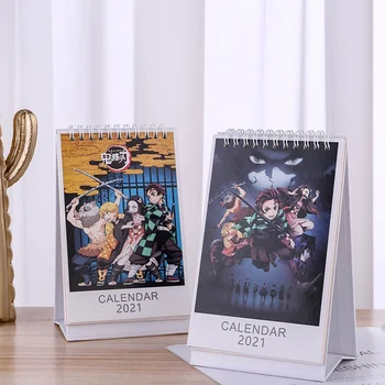 

2021 Anime Demon Slayer Kimetsu No Yaiba Desk Calendar Kamado Tanjirou Cartoon Figure Calendars Daily Schedule Planner
