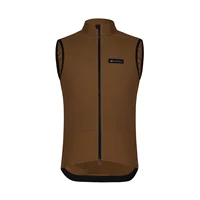 SPEXCEL 2021 New Updated Winter Windproof And Thermal Fleece Cycling Vest  2 layer Cycling Gilets With 3 Back pockets Brown 1