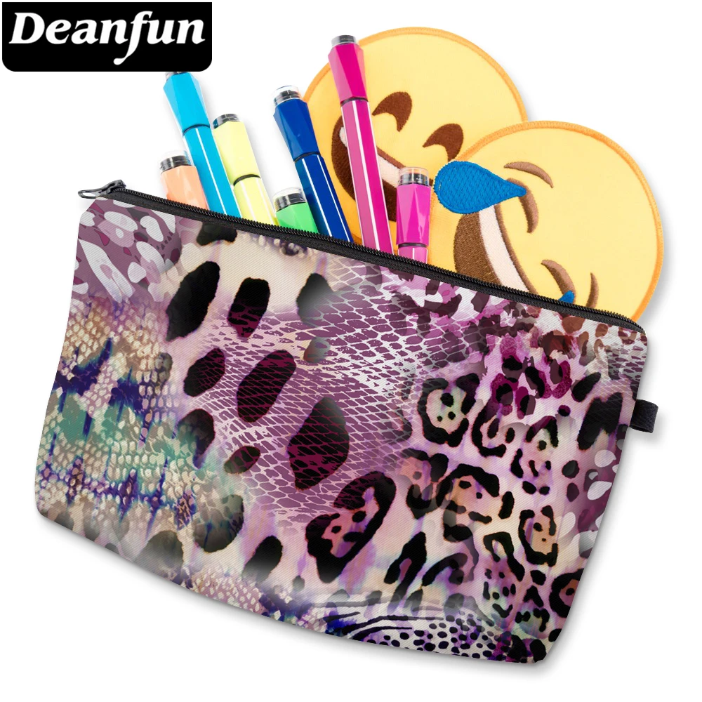 

Deanfun 3D Printed Colorful Leopard Cosmetic Bag Durable Polyester Makeup Bag Women's Makeup Zipper Bag D51470