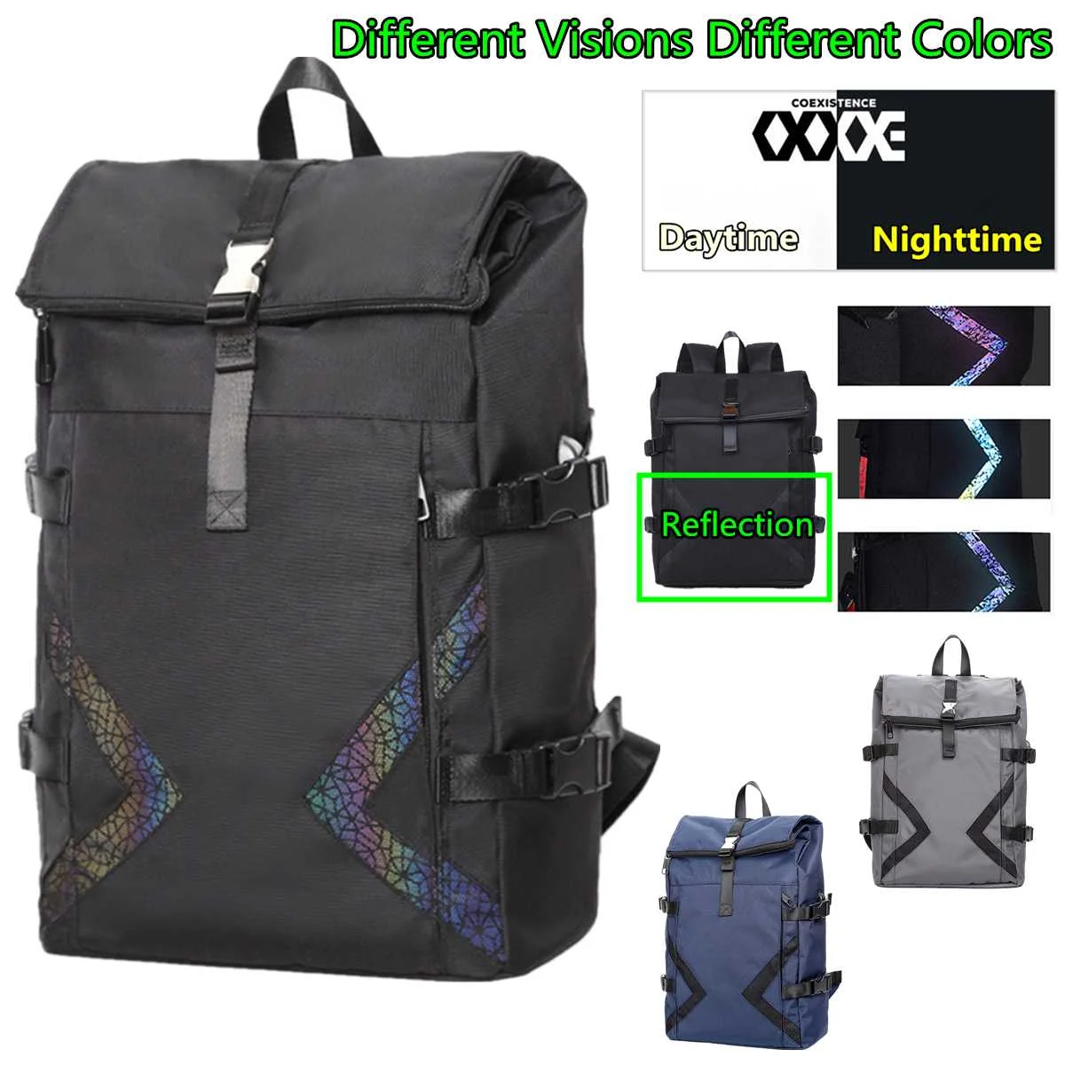 

Men Backpack USB Charging Laptop Back pack Male Travel Backpacks Reflective Roll-Top Backpack School Bags For Teenager Boys 2019