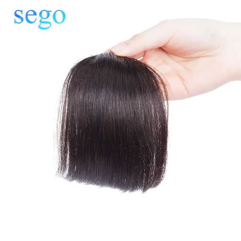 SEGO прямые чистые цвета тупые челки челка из человеческих волос на заколках челка волосы для наращивания не Реми волосы бразильские аккуратные челки 10 г