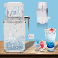 Broyeur à glace manuel à manivelle, mélangeurs à glace, outils pour la maison, la cuisine, le bar, machine à glace pilée à la main, multifonction, portable 4