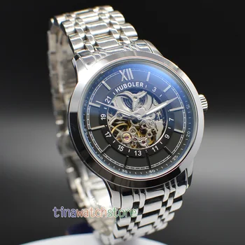 

43MM Huboler skeletonized Dial Men Automatic Mechanical Watches Mens watch