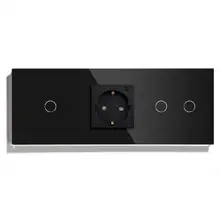 BSEED Wi-Fi ЕС розетки 1 банда 2 банда Переключатель Кристалл стекло панель управления от Alexa Google, tuya