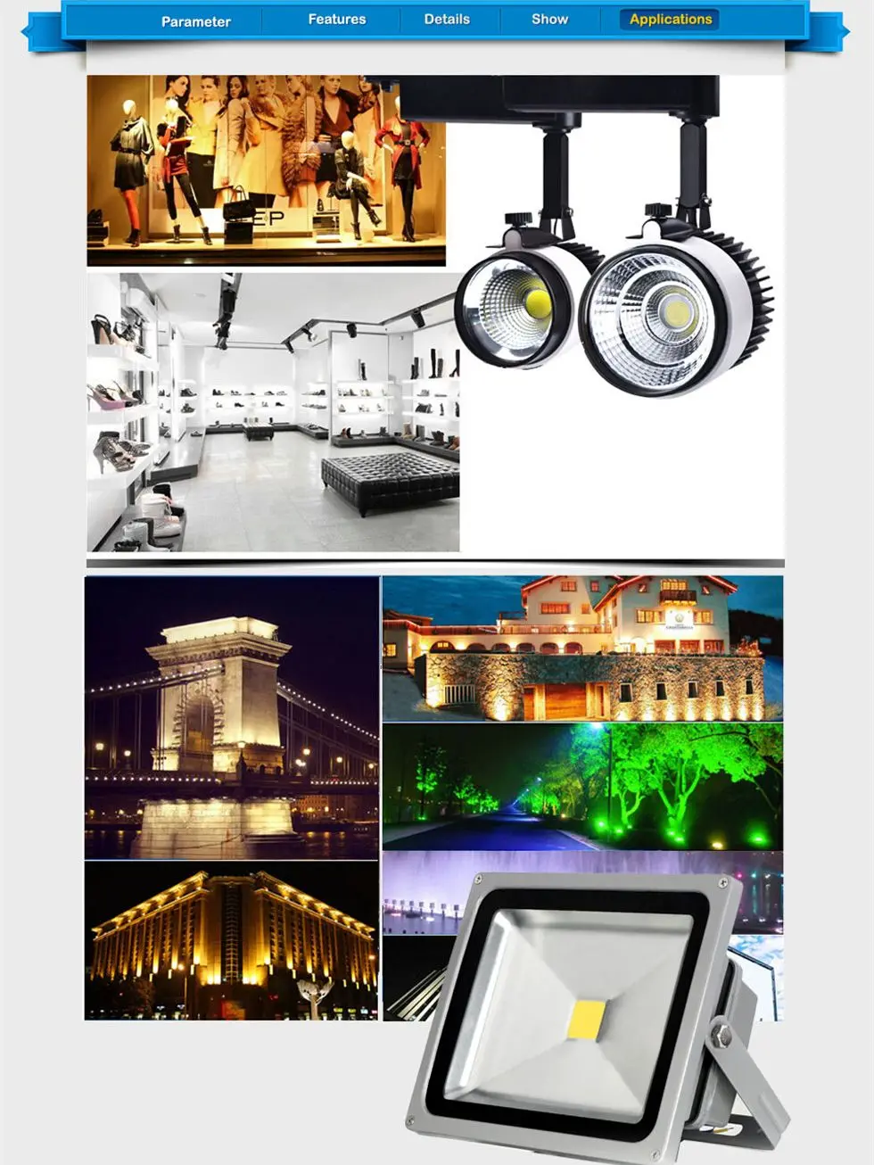High Power LED Integrated Chip Light Source - Multi-Wattage SMD IC Flood Light Bulb