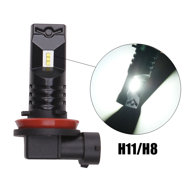 

2Pcs/Set H8 H11 LED Car Fog Light Bulbs Source Plug & Play high power bulb 80W 6500k IP68 Auto Driving Front Fog Lamp 12-24V