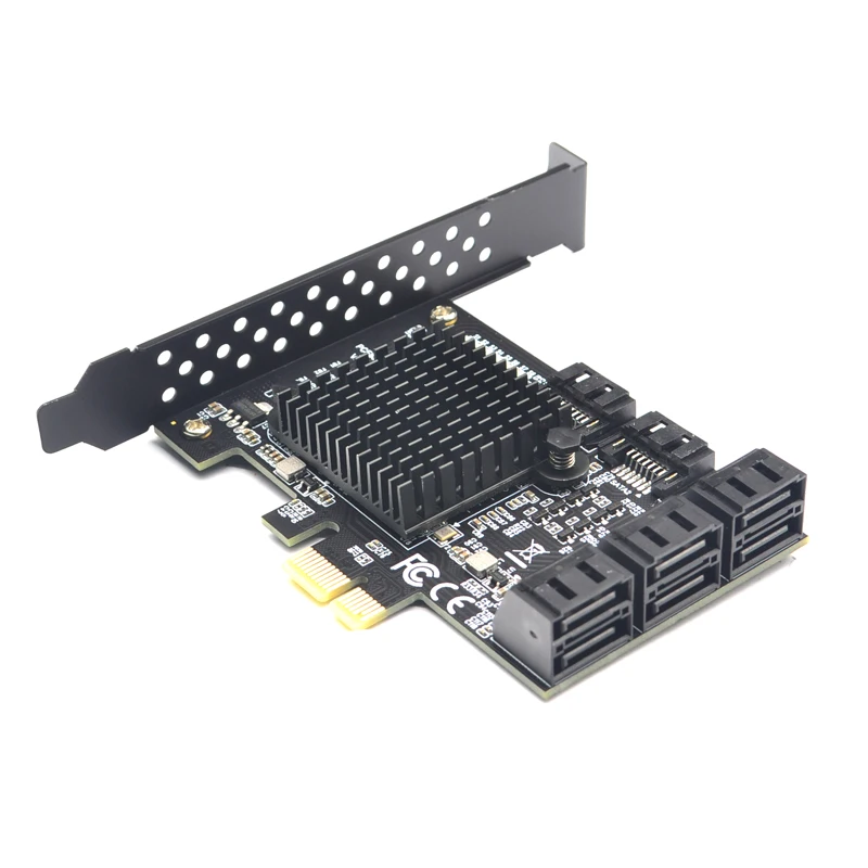 PCIE SATA III 8 портов контроллер карты PCIe 2,0x1 SATA 6G плата расширения с низкопрофильным кронштейном поддержка Win10 PCIE SATA карты