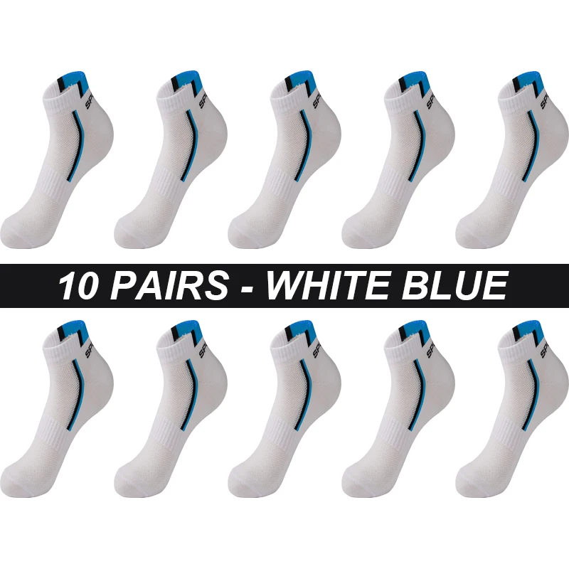Hohe Qualität 10 Paare/los Männer Socken Baumwolle Atmungsaktive Sport-Socken Mesh Casual Sportlich Sommer Kurze Sokken Plus Größe 38-48 – Detail 9