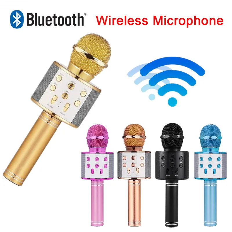 Karaoke Mic Bluetooth Stand Ws 858 Wireless Microphone Karaoke