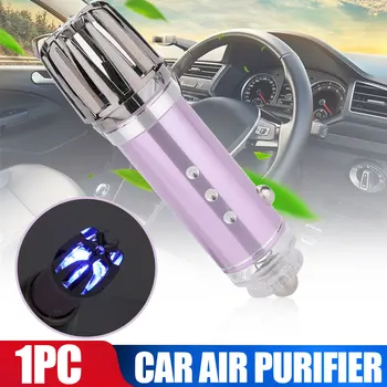 

Portable Air Purification Negative Ions Ionizer Generator Grey Purple Antibacterial Remove Smoke Car Air Purifier