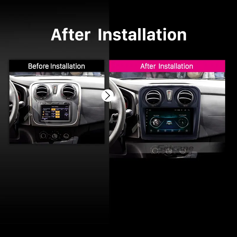 Perfect Seicane Car GPS 9" Navi HD Android 8.1 Multimedia Player Auto Stereo for Renault Dacia Sandero 2012-2017 support Carplay TPMS 4