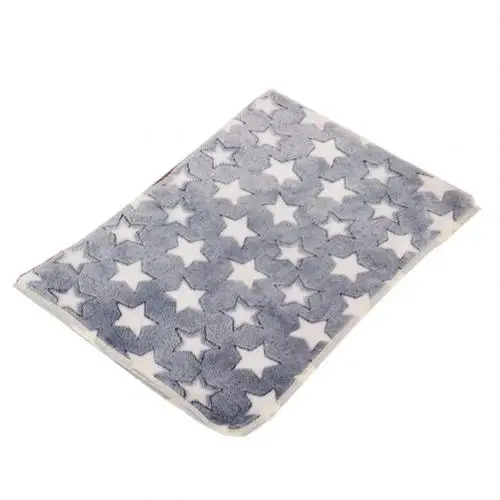 Light Blue Новое поступление, зимнее плотное теплое одеяло с принтом лап, коралловый флис, для собак, щенков, собачий домик, коврик - Цвет: Light Blue