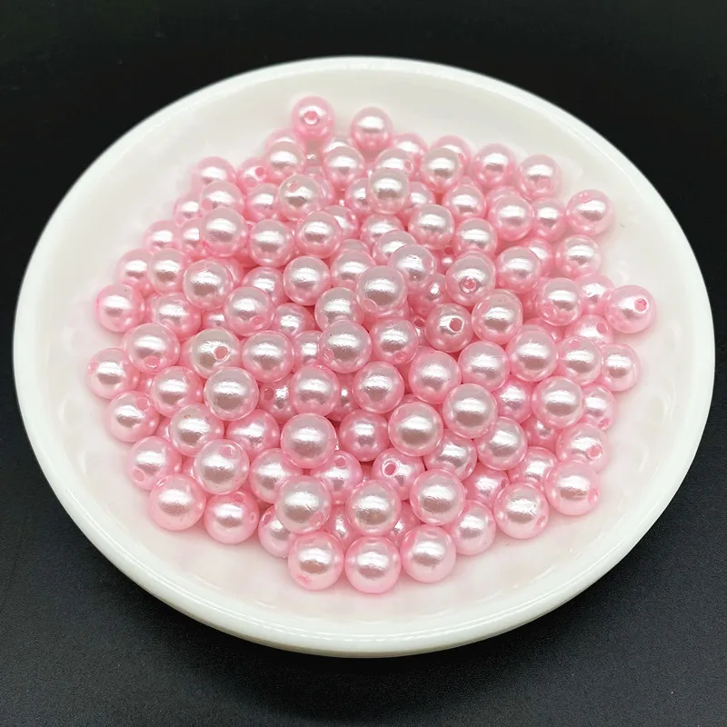 Acrylic Beads 4 6 8 10mm Imitation Pearl Acrylic Beads Loose Spacer Round Bead Necklace bracelet pendant earrings Jewelry Making DIY Accessory