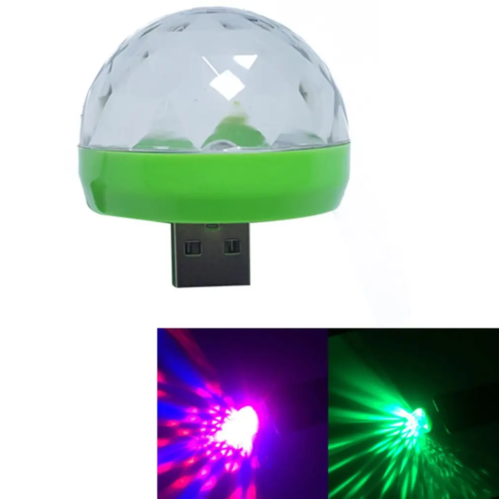 LED USB Mini Voice Activated Crystal Magic Ball Led Stage Disco Ball Projector Party Lights Flash DJ Lights
