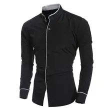 Mens Shirt Autumn Spring Fashion Slim male Shirts chemise Casual Long Sleeve Solid Tops Blouse Casual Clothing Camisa Hombre