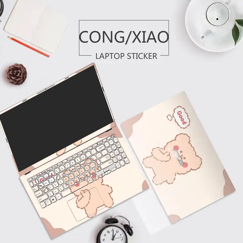 かわいいクマカバーノートパソコンのステッカーpvc防水ノートブックスキン防水傷のつきにくいasus 56u A550z A555l X503mなど ラップトップスキン Aliexpress