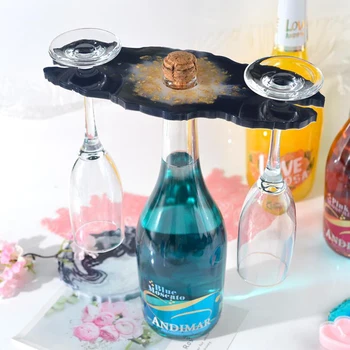 

1PC DIY Wine Rack Silicone Mold Irregular Red Wine Shelf Cup Pad Molds For Uv Resin Home Decoratin Art Resin Mould