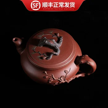 

purple clay pot pure hand-made famous teapot authentic original mine old Purple mud all hand-made tea set household