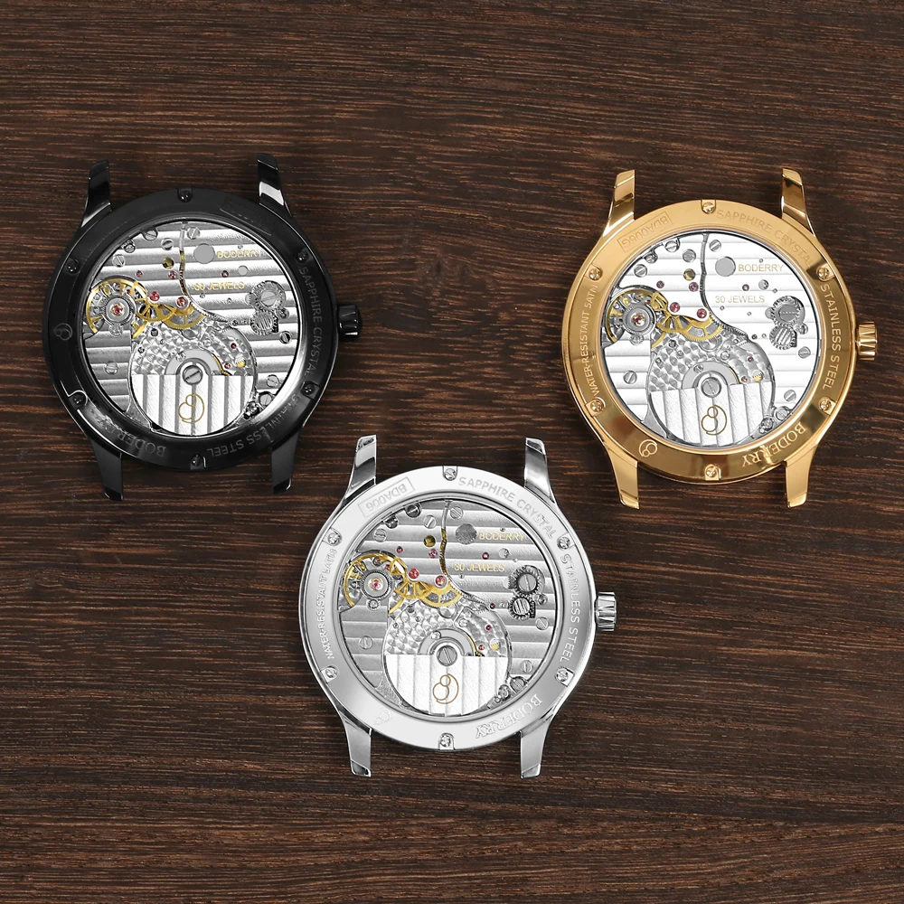 BODERRY Mens Micro-rotor Automatic Dress Watches Waterproof Stainless Steel Mechanical Business Wrist Watch for Men,Sapphire