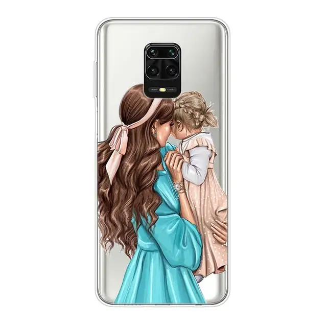 Family Mom Baby Dad Silicone Cover For Xiaomi Redmi Note 10 10S 9 9S Pro Max 9T 8T 8 7 6 5 Pro 5A 4X 4 Phone Case Style 03