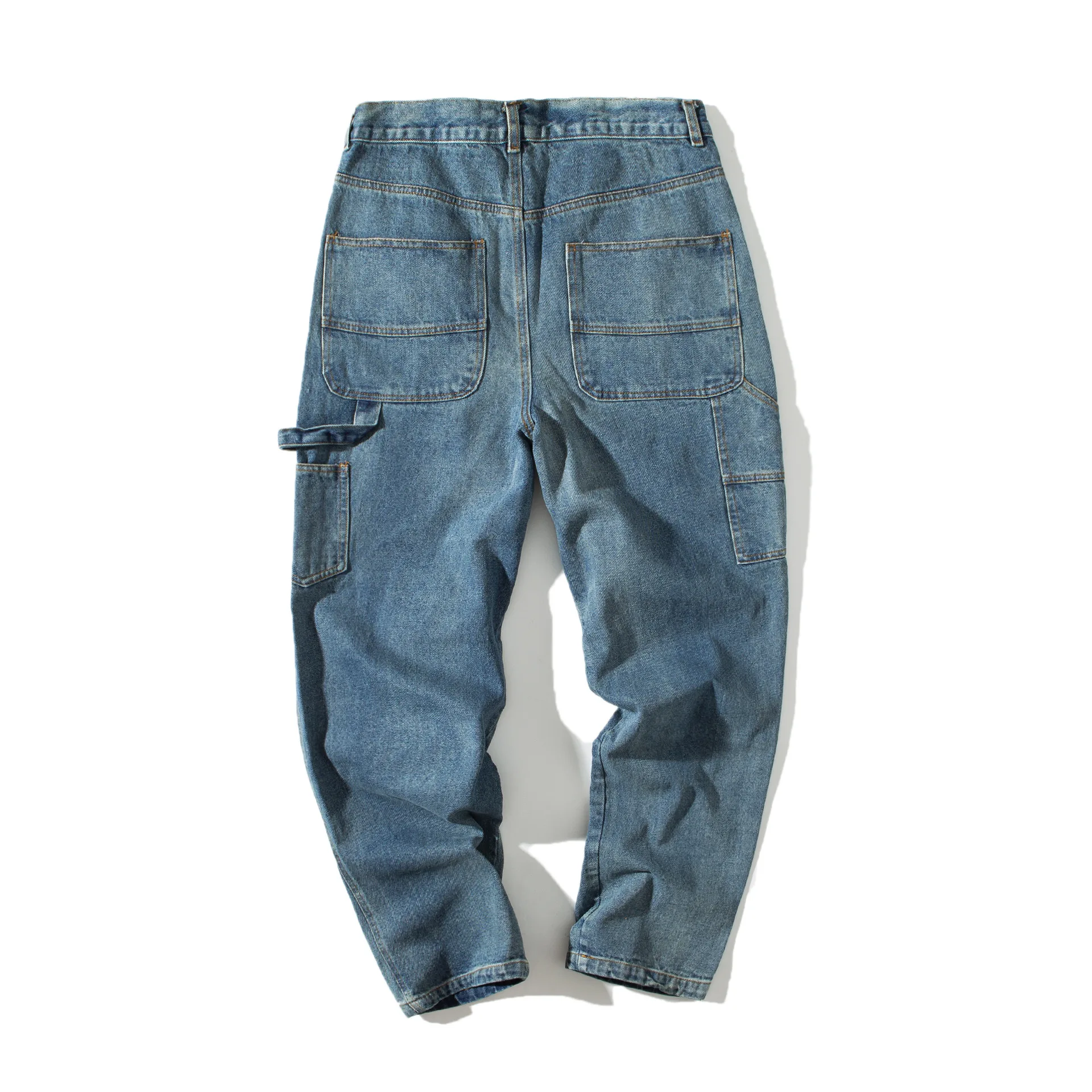 

City Where the Product 2019 Autumn Origional National Trends Solid Color Multi-pockets Cowboy Trousers Jean Trouser