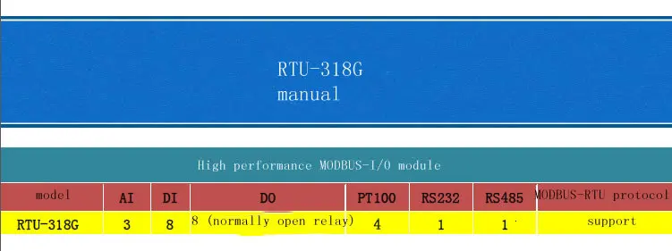 4PT100 температура 3AI аналоговый вход 8DI цифровой вход 8DO выход Modbus протокол IO модуль