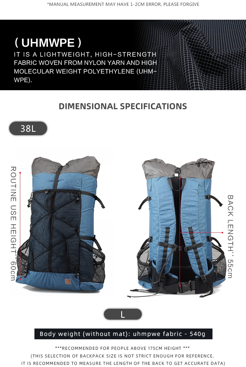3F UL GEAR TUTOR 26L 38L light weight 