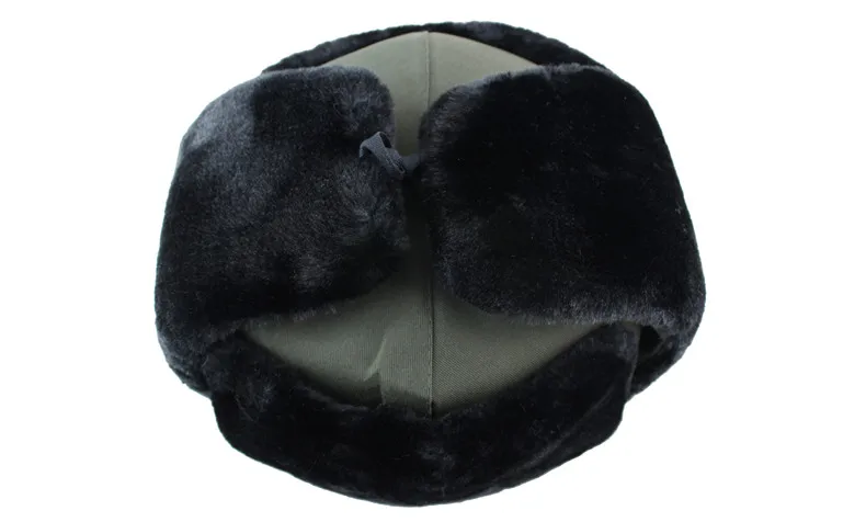 Yosang Trapper Hat Winter Hunter Ushanka Ear Flaps Sport Leather Black Hat